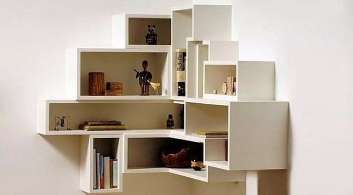 Modern Cube Corner Shelves