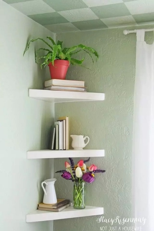 Simple Floating Triangle Shelves